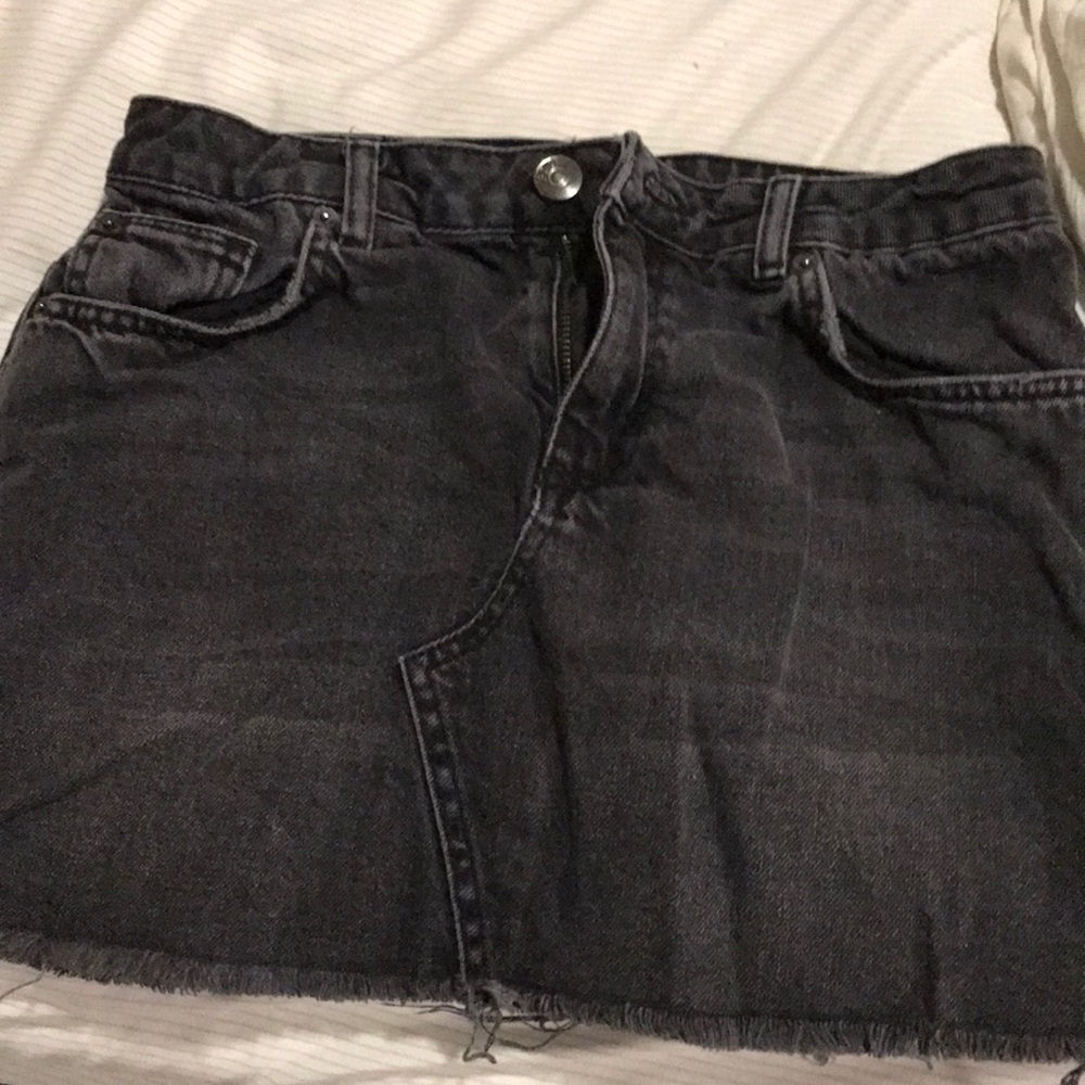 BDG black denim skirt